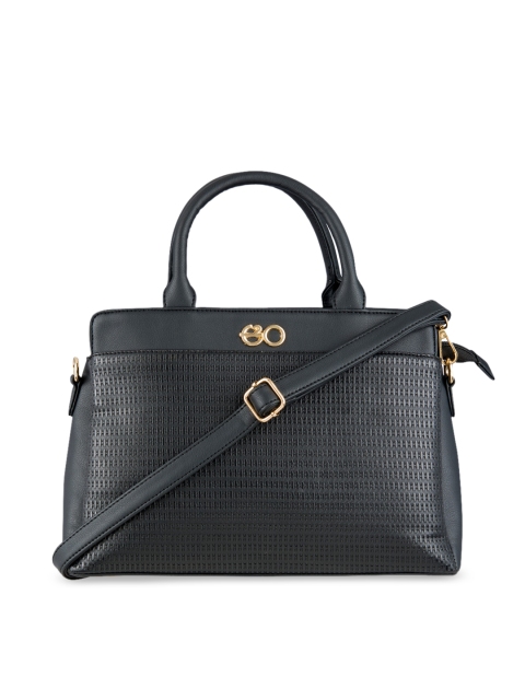 

E2O Black Textured Handheld Bag