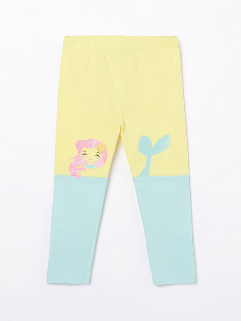 

Juniors by Lifestyle Infant Girls Yellow & Blue Colourblocked Ankle-Length Leggings