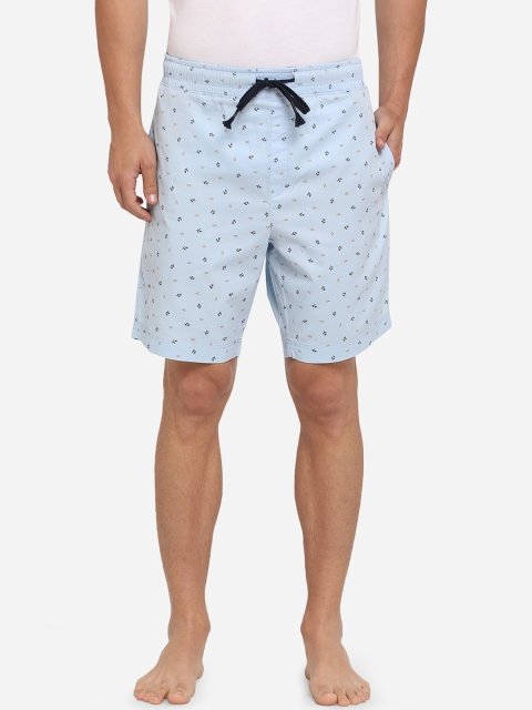 

JADE BLUE Men Blue Printed Regular Fit Regular Shorts