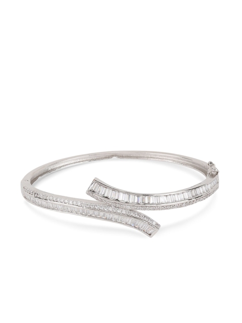 

ANIKAS CREATION Silver-Plated Kada Bracelet
