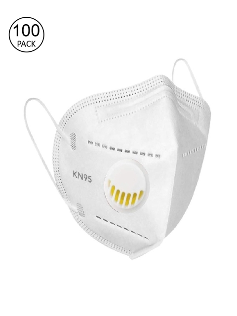 

OOMPH Unisex Pack Of 100 White 5-Ply Reusable Anti-Pollution KN95 Masks