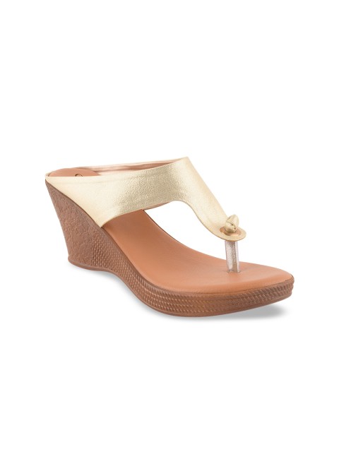 

CALZADO Women Gold-Toned Solid Sandals