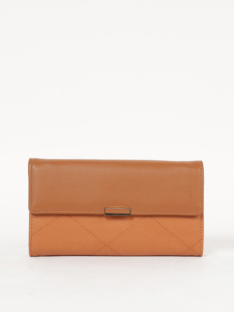 

Ginger by Lifestyle Women Tan Solid Three Fold Wallet