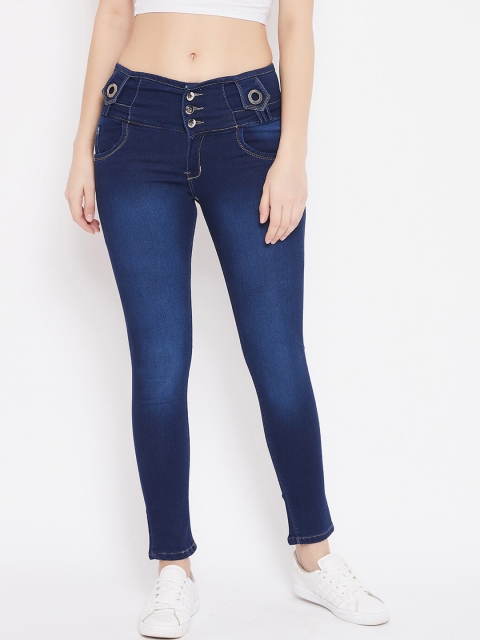 

Purple Feather Women Navy Blue Skinny Fit High-Rise Clean Look Stretchable Jeans
