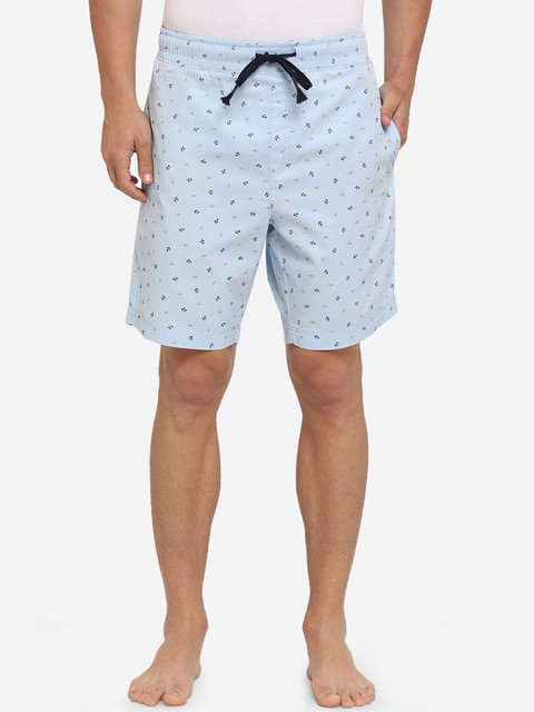 

JADE BLUE Men Blue Printed Regular Fit Regular Shorts