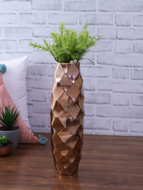 

HomeTown Rose Gold-Toned Textured Tall Modern Vase