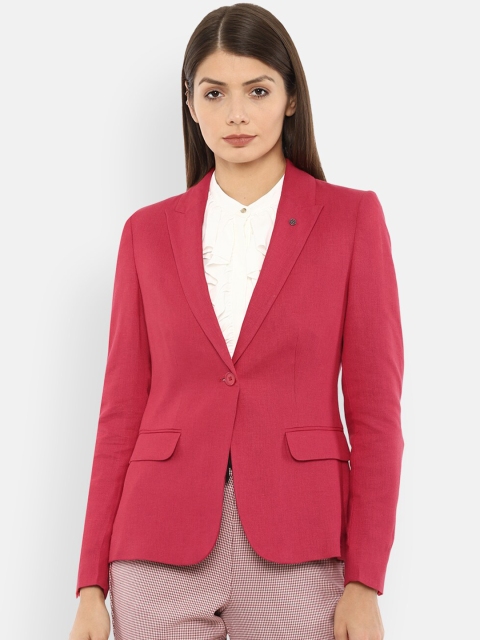 

Van Heusen Woman Pink Solid Single-Breasted Formal Blazer