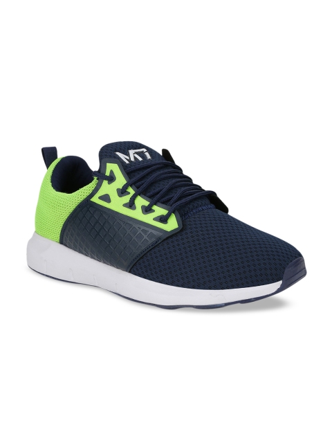 

M7 by Metronaut Men Navy Blue & Green Colourblocked Sneakers