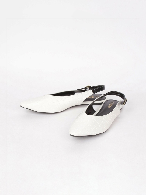 

Ginger by Lifestyle Women White Solid PU Mules