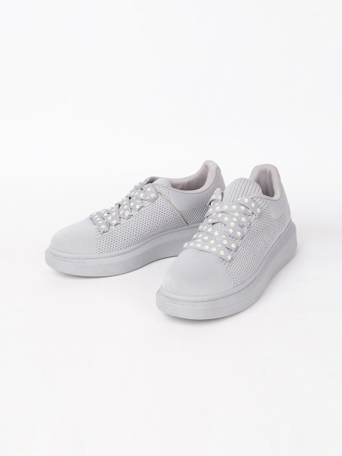 

Ginger by Lifestyle Women Grey Woven Design Sneakers