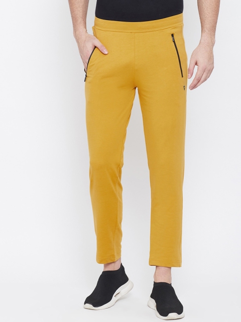

Okane Men Mustard Yellow Solid Track Pants