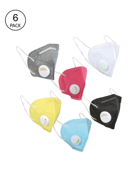 

OOMPH Unisex Pack Of 6 5-Ply Reusable Anti-Pollution KN95 Masks, White