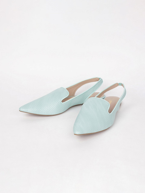 

Ginger by Lifestyle Women Sea Green Woven Design Ballerinas