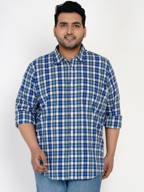 

Santonio Men Blue Regular Fit Checked Casual Shirt