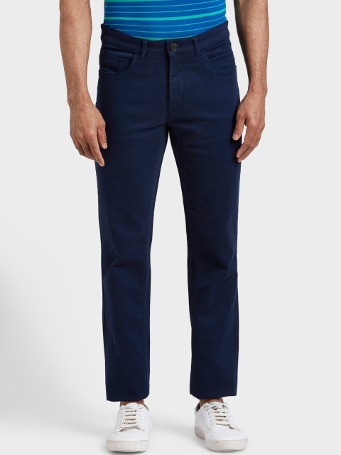

ColorPlus Men Blue Regular Fit Solid Regular Trousers