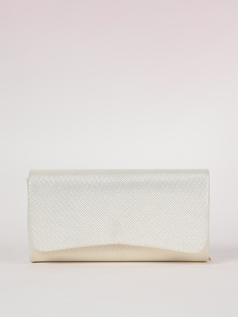 

CODE by Lifestyle Beige & Silver-Toned Textured Envelope Clutch