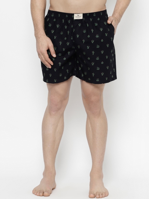 

cape canary Men Black & Green Printed Boxers CCAMCACTUS