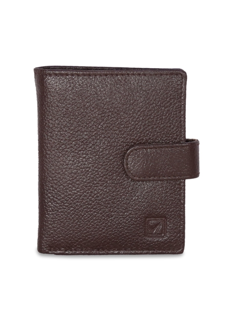 

Style SHOES Unisex Brown Textured Leather Card Holder