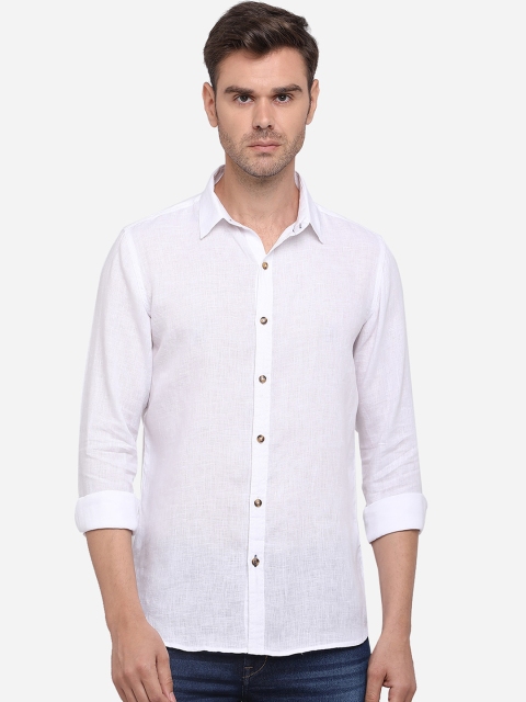 

JADE BLUE Men White Slim Fit Solid Casual Shirt
