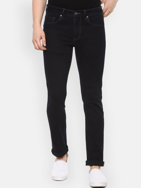 

Louis Philippe Jeans Men Black Slim Fit Mid-Rise Clean Look Stretchable Jeans