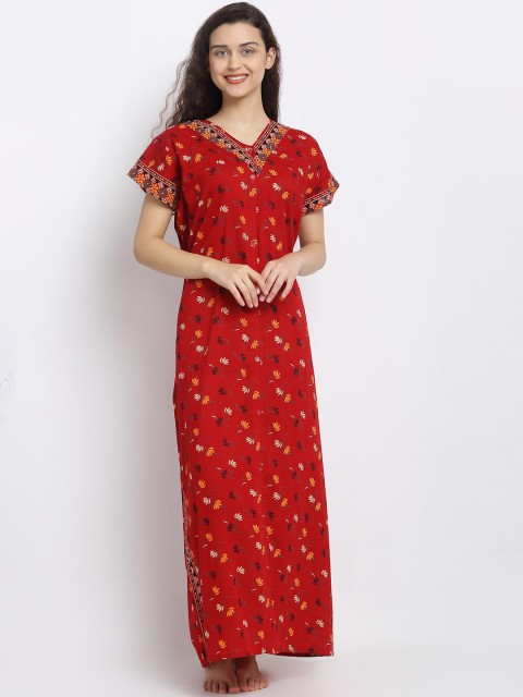 

Secret Wish Red & White Printed Nightdress