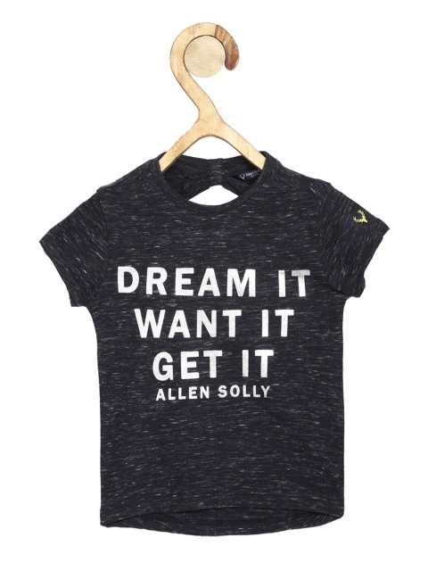 

Allen Solly Junior Girls Grey Printed Round Neck T-shirt