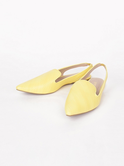 

Ginger by Lifestyle Women Yellow Solid PU Mules