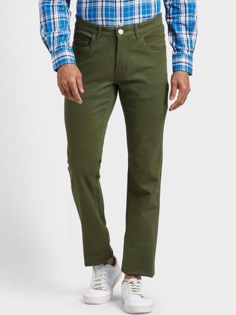 

ColorPlus Men Green Regular Fit Solid Chinos