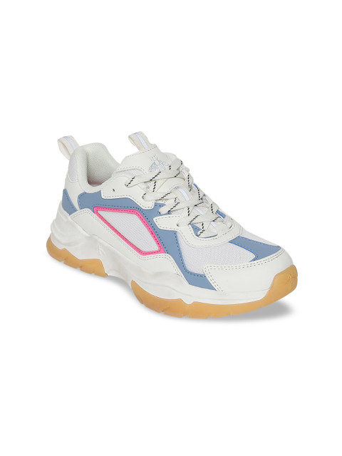 

Mode by Red Tape Women White & Tan Brown Mesh Colourblocked Sneakers