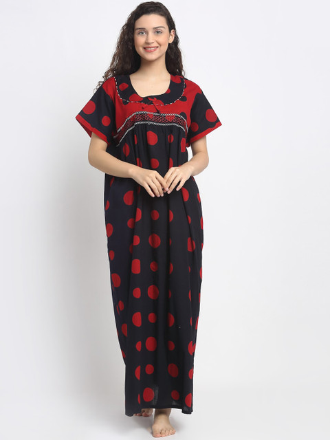 

Secret Wish Black & Red Printed Nightdress