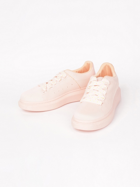

Ginger by Lifestyle Women Pink Woven Design Sneakers
