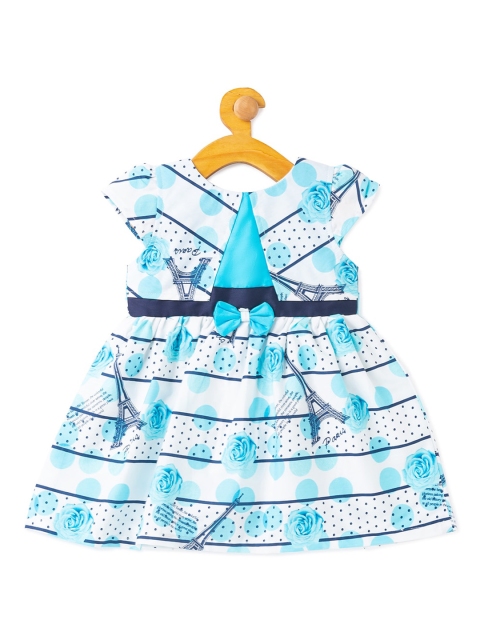 

The Magic Wand Girls Blue Striped Fit and Flare Dress
