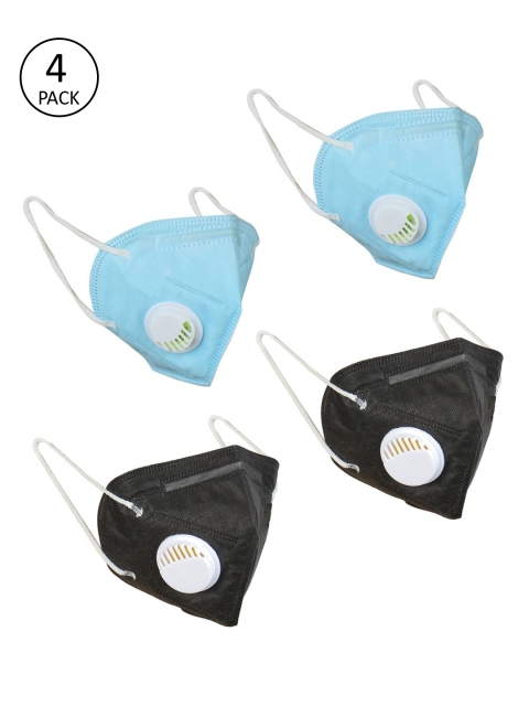 

OOMPH Unisex Pack of 4 Solid 5-Ply K95 Protective Masks, Blue