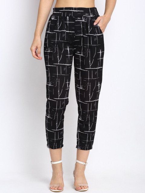 

NEUDIS Women Black Regular Fit Printed Culottes