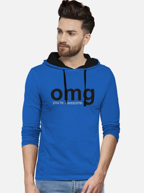 

BULLMER Men Blue Printed Hood T-shirt