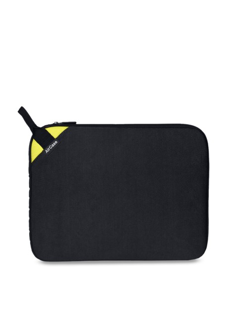

AirCase Unisex Black & Lime Green Solid Laptop Sleeve