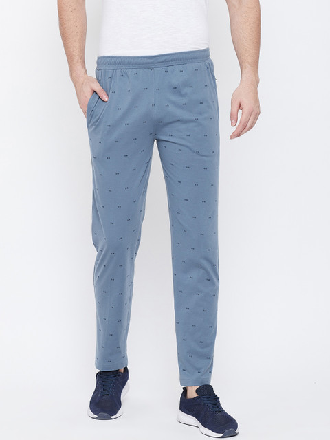 

Okane Men Blue & Black Printed Track Pants