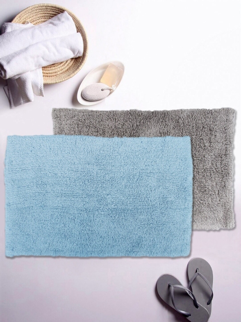 

AVI Living Set Of 2 Solid 700 GSM Bath Rugs, Blue