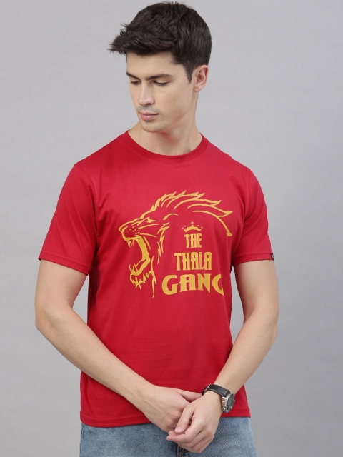 

Bushirt Men Red The Thala Gang Printed Round Neck T-shirt