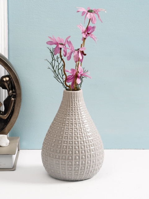 

TAYHAA Grey Textured Handcrafted Ceramic Flower Vase