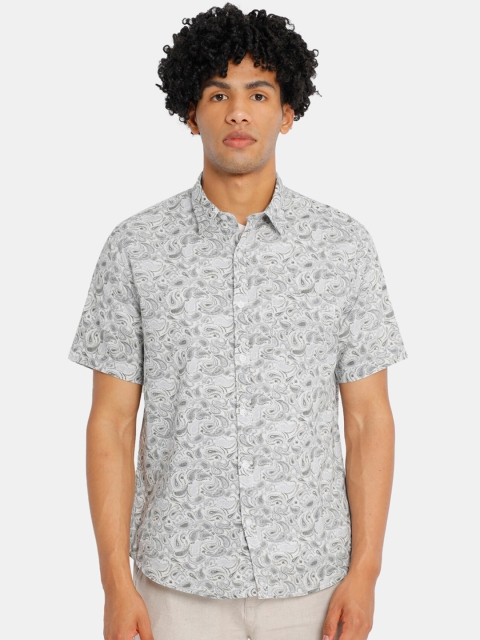 

Ruggers Men White & Grey Regular Fit Printed Cotton Casual Shirt