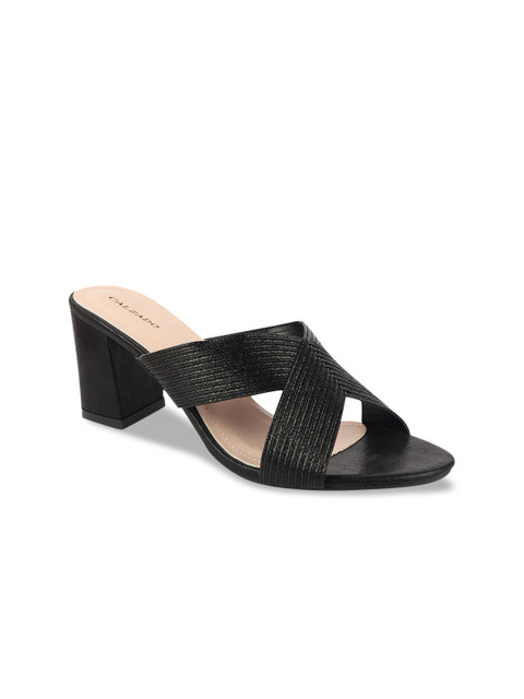 

CALZADO Women Black Textured Block Heels