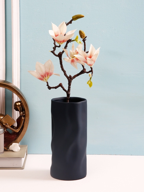 

TAYHAA Navy Blue Solid Candle Shape Handcrafted Ceramic Flower Vase