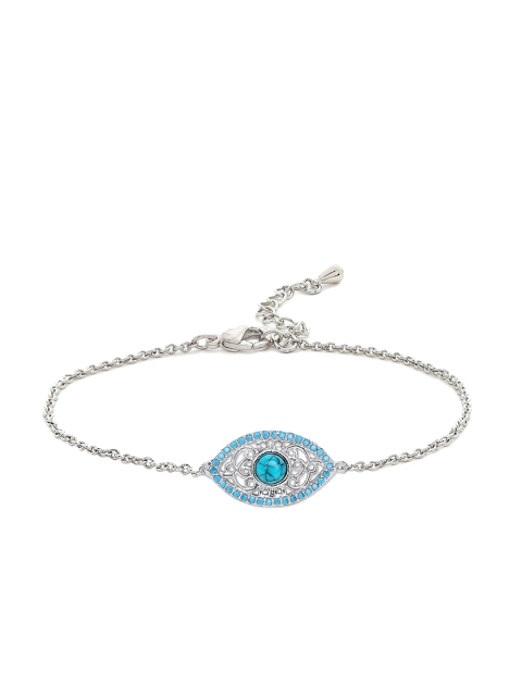

Moon Dust Silver Plated American Diamond Evil Eye Charm Bracelet