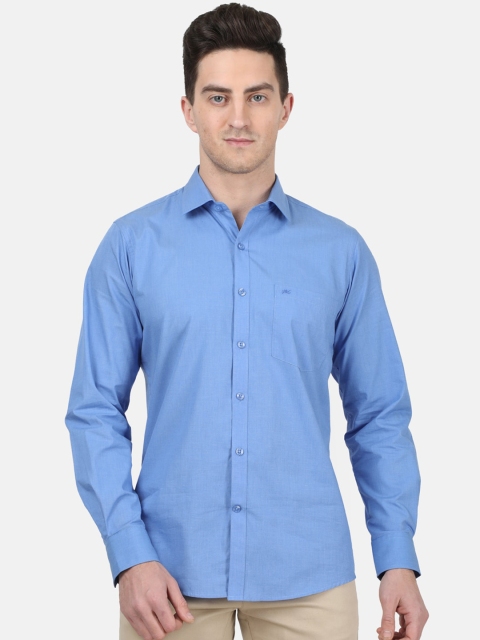 

Monte Carlo Men Blue Regular Fit Solid Cotton Formal Shirt