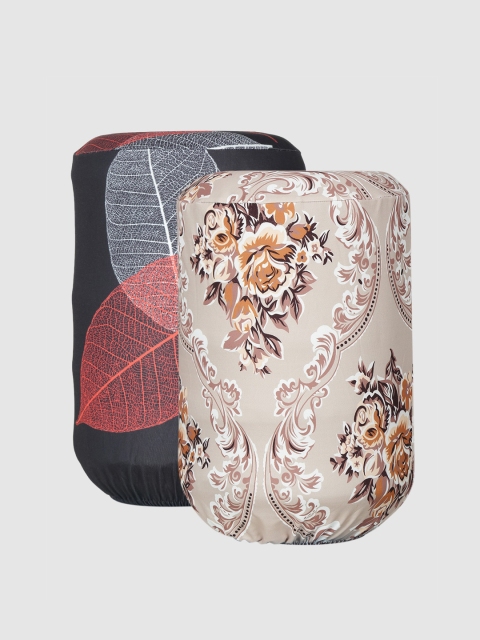 

Cortina Set Of 2 Printed Water Dispenser Covers, Black
