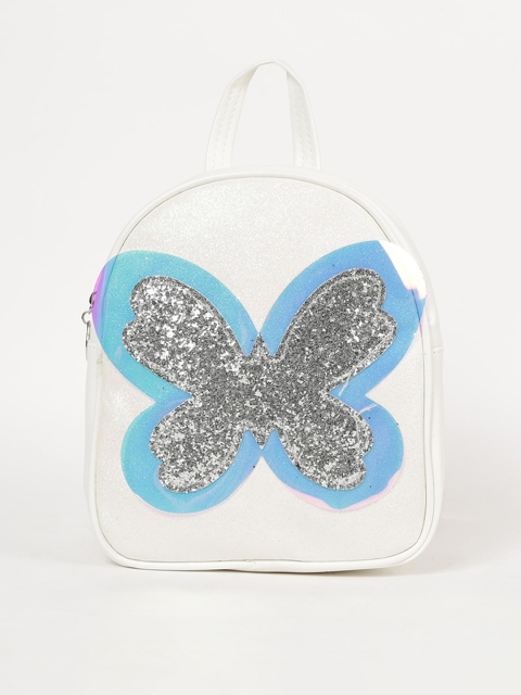 

Ginger by Lifestyle Women White & Blue Graphic Backpacks