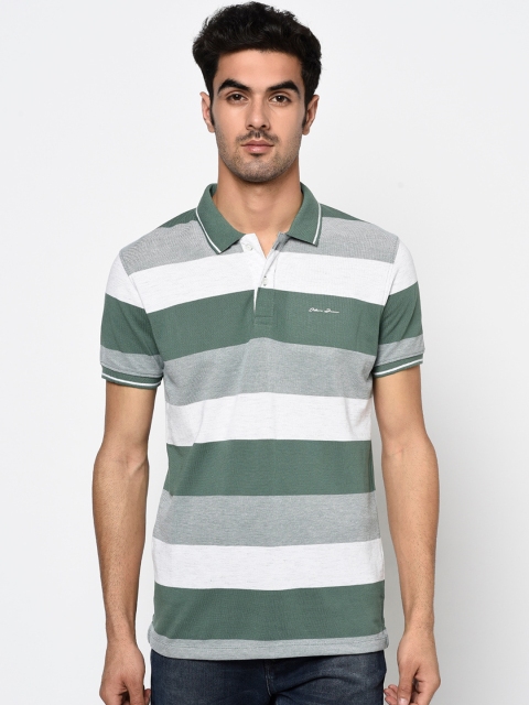 

Octave Men Olive Green Colourblocked Polo Collar T-shirt