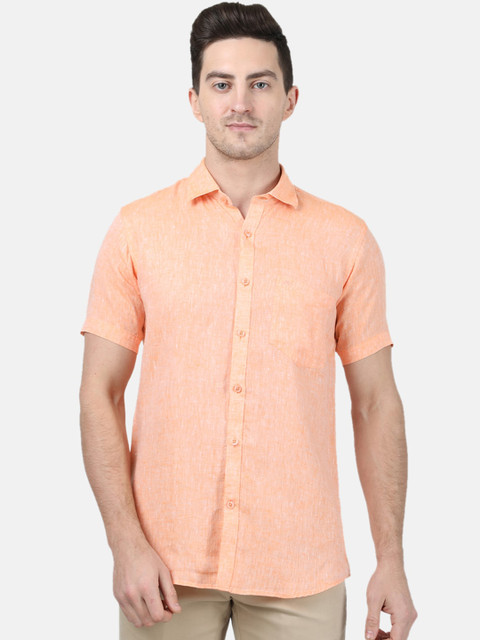 

Monte Carlo Men Orange Regular Fit Solid Casual Shirt