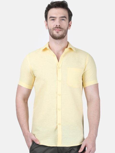 

Monte Carlo Men Yellow Regular Fit Solid Casual Shirt